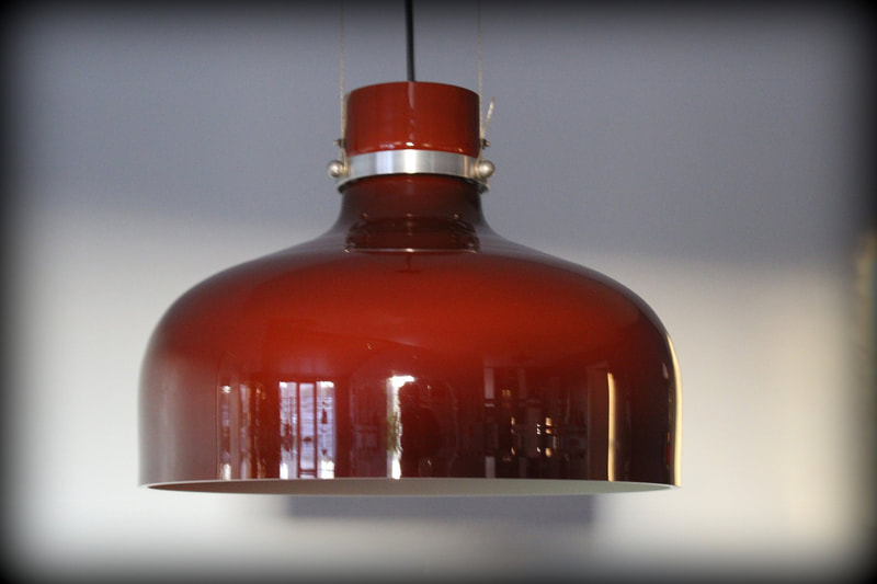 XL Vintage design glazen hanglamp kastanjebruin