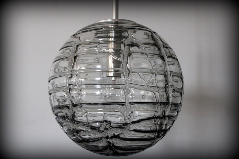 Vintage design hanglamp in artistiek glaswerk Doria Leuchten