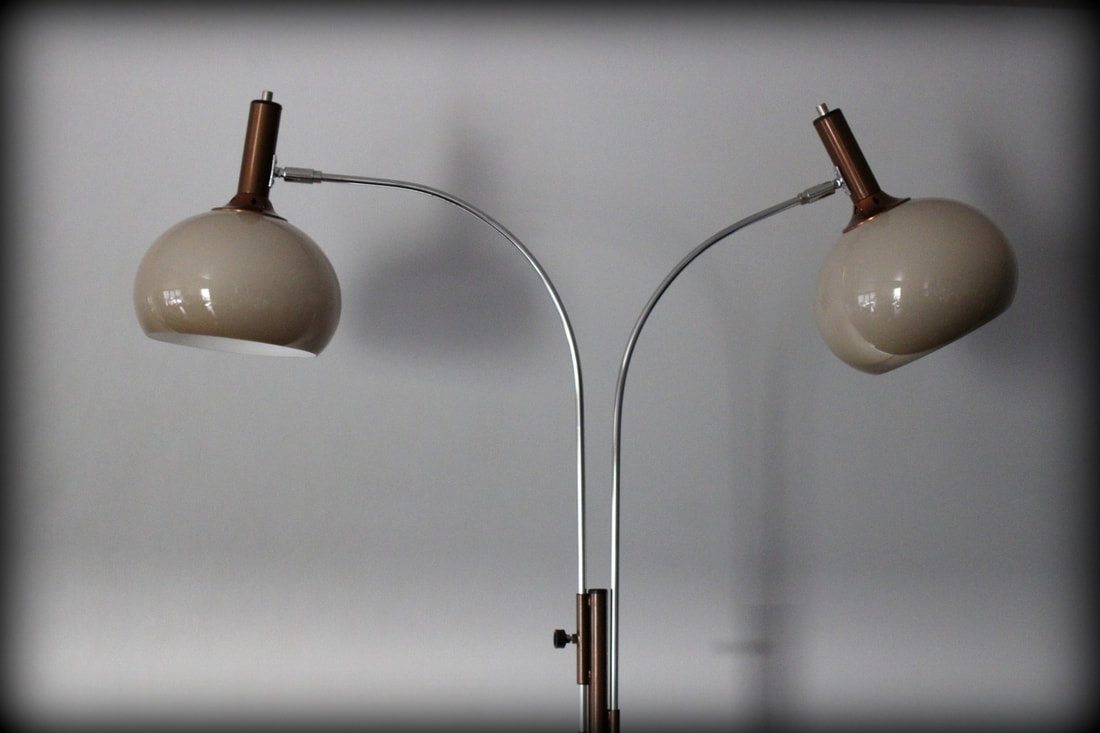 veiligheid zone Magnetisch Bronskleurige vintage design boogvloerlamp Dijkstra - Vintage Design  Lighting