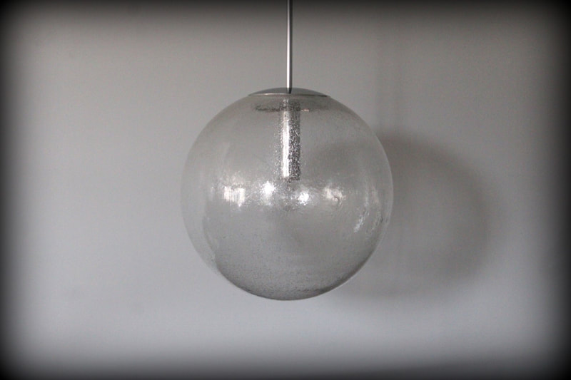 XXL Vintage design kristalglazen hanglamp Peill & Putzler chroom