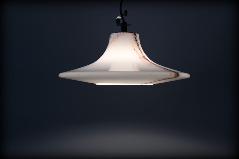 vintage L ufo design hanglamp 'Sirrus' / 'Lido' Peill & Putzler
