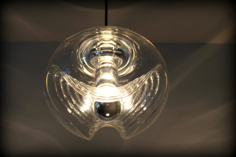 Vintage design Futura hanglamp Peill & Putzler Wave kristal glaswerk