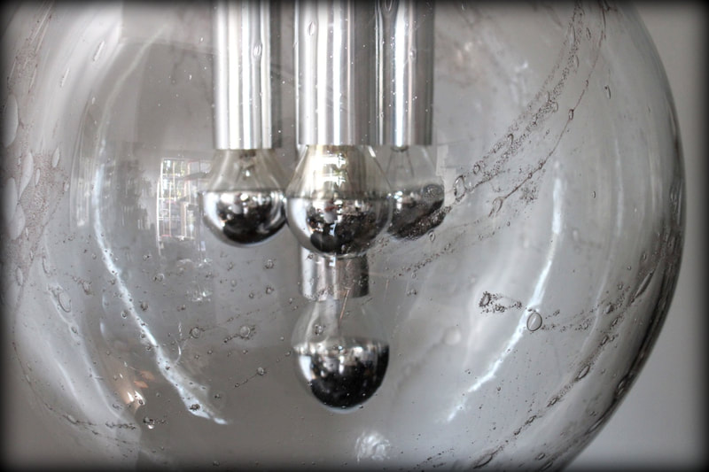 Vintage Doria Leuchten design hanglamp glaswerkkunst 