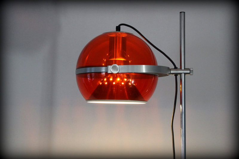 Vintage Space Age design vloerlamp Dijkstra oranje